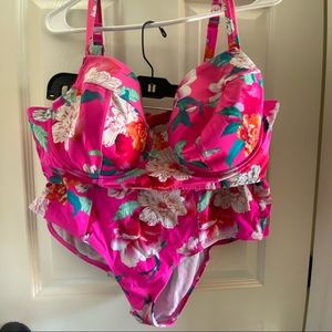 Pink Floral Swimsuit - Torrid - Size 2